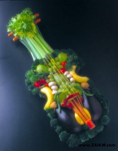 你忍心吃吗？水果蔬菜制作小提琴[图1]